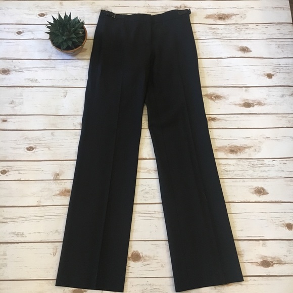 BCBGMAXAZRIA Black Side Buckle Accent Wool Pant size 2 - Picture 1 of 8